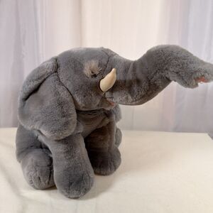 Westcliff Collection Elephant Tusks Plush Stuffed Animal Toy 16” soft gray
